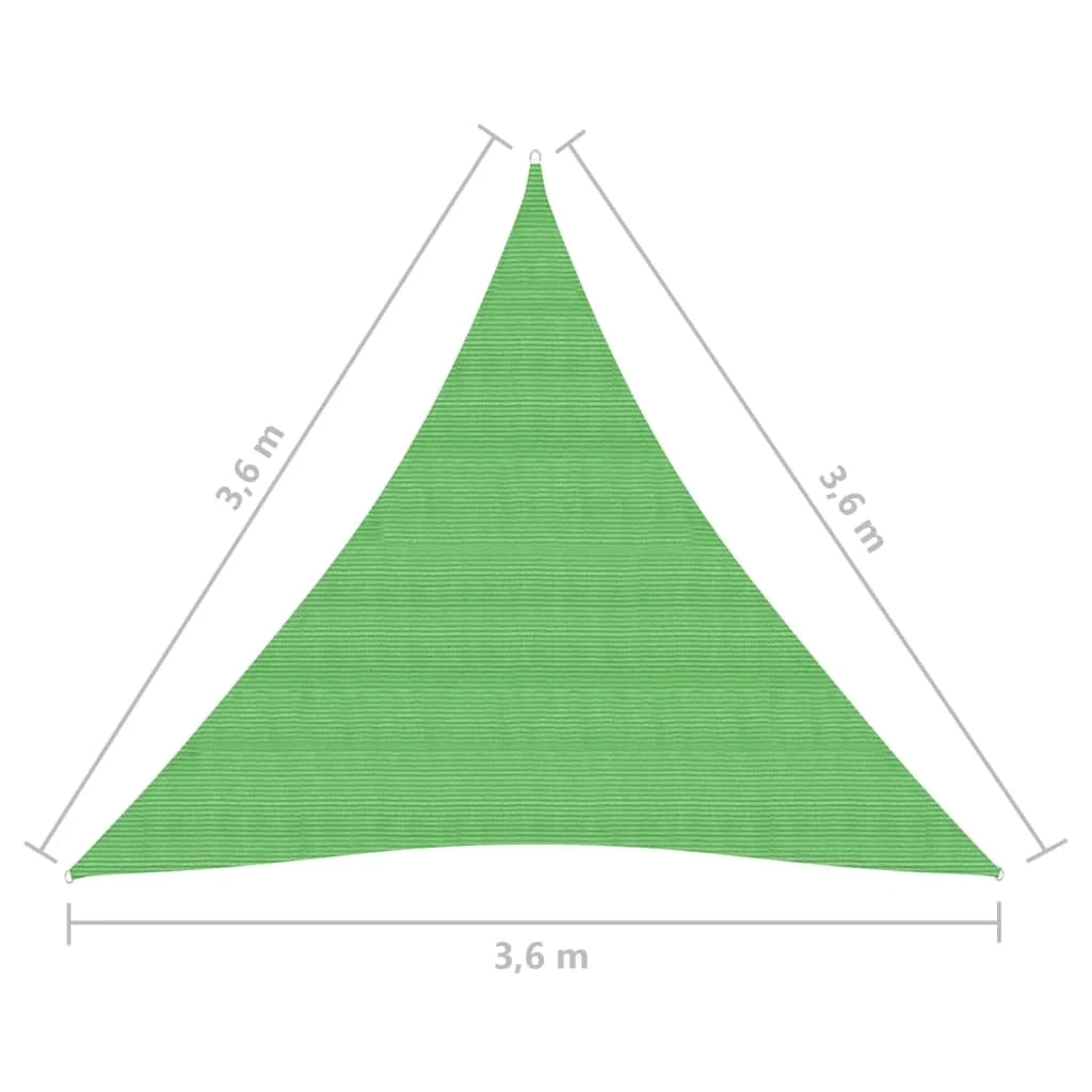 Tenda a vela parasole 160 g/m² HDPE 3,6 x 3,6 x 3,6 m verde chiaro 02_0009375