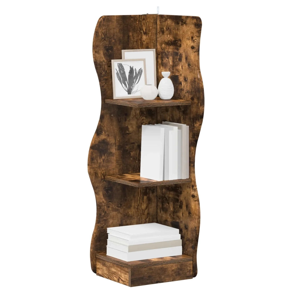 Mensola | Ripiano | Scaffale angolare con lo scaffale Rovere Fumo 34 x 33 x 102 cm