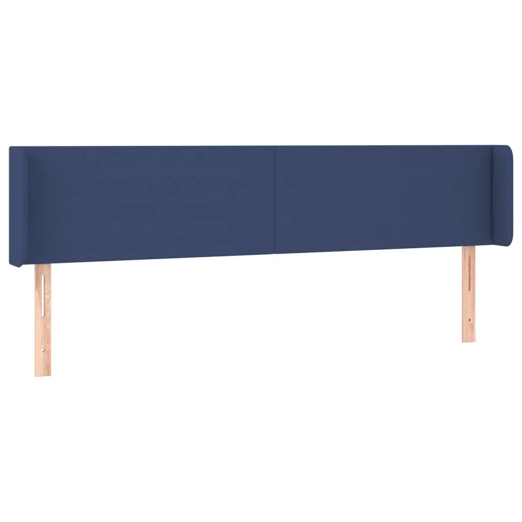 Testiera | Testata ad Orecchio Blu 203x16x78/88cm in Tessuto