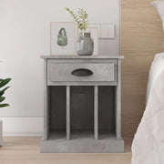 Comodino | Armadio da Notte | Mobiletto da notte Grigio Cemento 43x36x50 cm