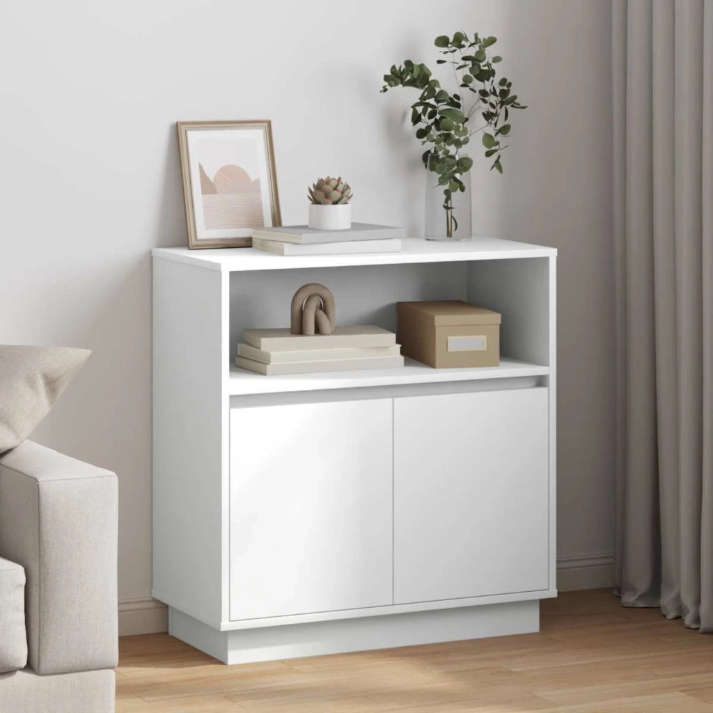 Credenza | Madia LED Bianco 71 x 34,5 x 75 cm Legno multistrato