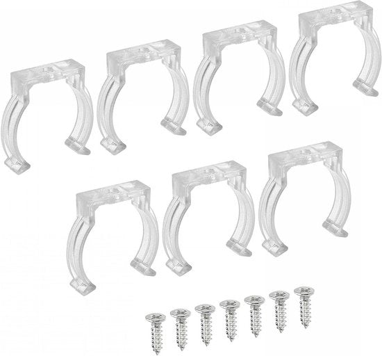 Set di Clip in PVC per Illuminazione LED - Pacchetto da 10 pezzi - Fermo U Klem T12 - Adatto per diverse diametri di tubo