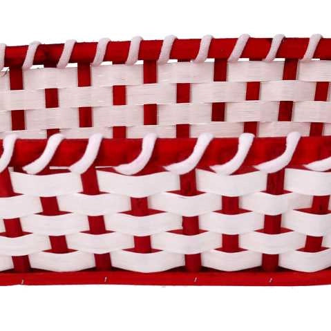 Cesto vimini rosso ovale cm50x38h13