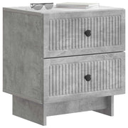 Set di 2 Comodini | Armadio da Notte | Mobiletto da notte Grigio Cemento 43 x 34,5 x 47,5 cm