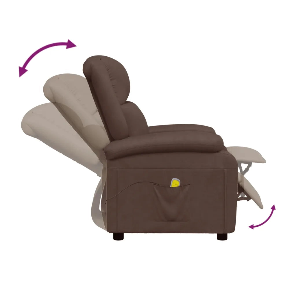 Poltrona Massaggiante | Sedia Relax Marrone in Similpelle