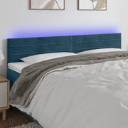 Testiera a LED Blu scuro 160x5x78/88 cm in Tessuto 3121810