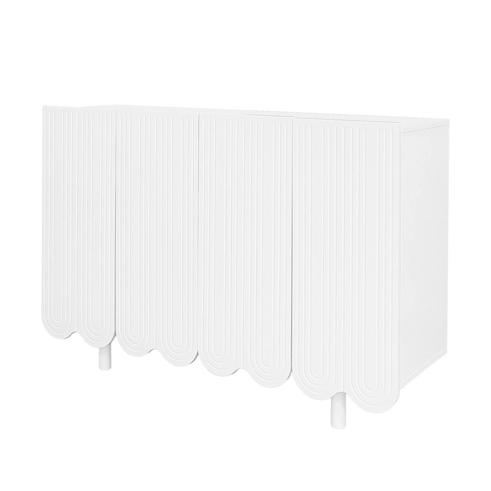 Credenza con Ante Sagomate ¨C MINIMAL ¨C Legno, Design Moderno