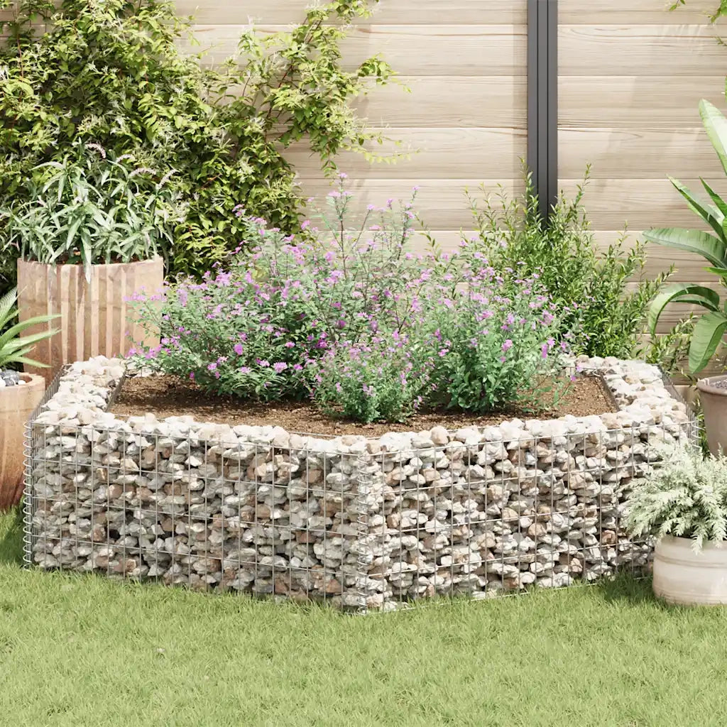 Gabbione Letto Rialzato da Giardino Esagonale 200x173x40 cm 142536