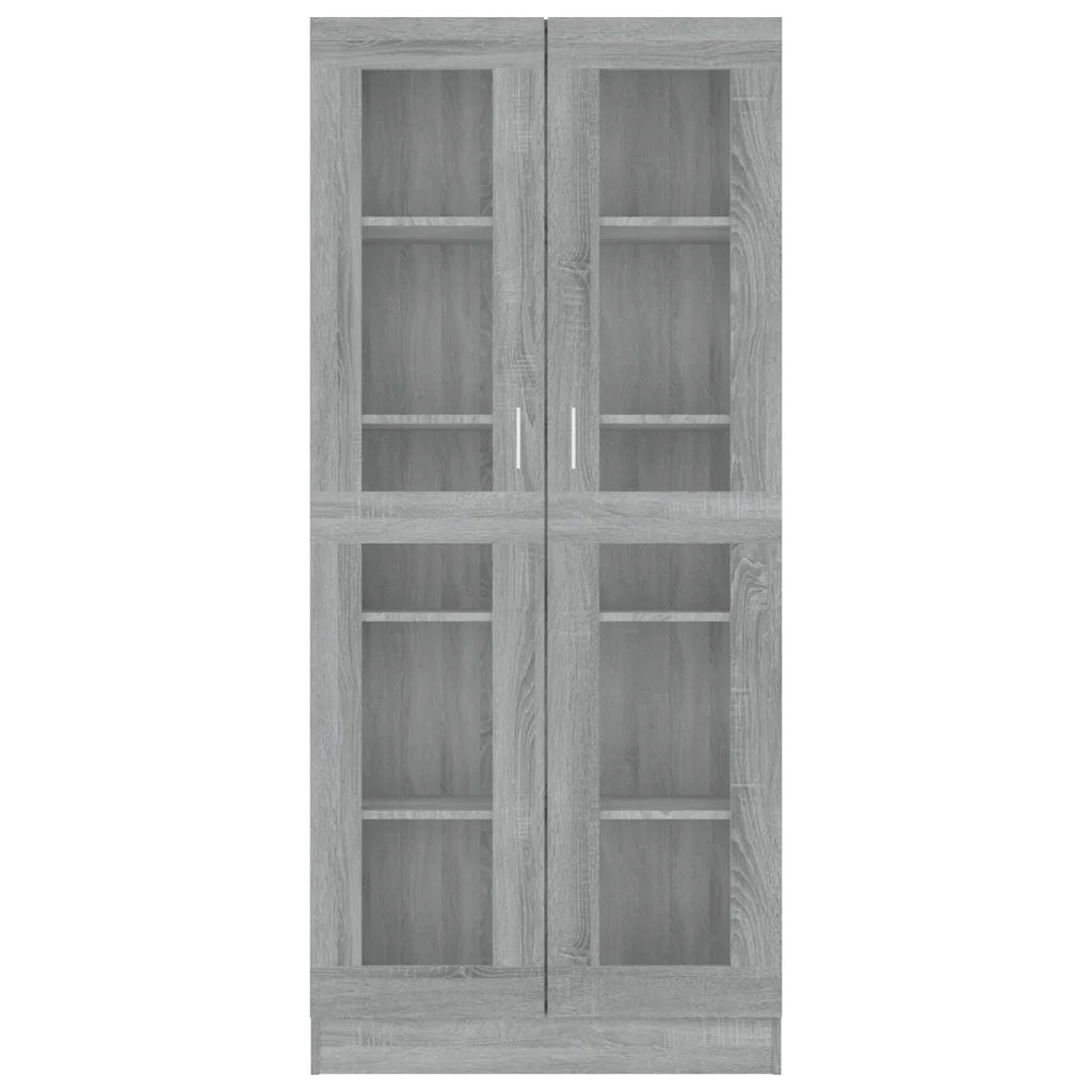 Mobile Vetrina Grigio Sonoma 82,5x30,5x185 Legno Multistrato