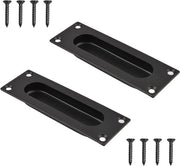 Set di 2 tiranti rettangolari con superficie opaca e maniglia nera