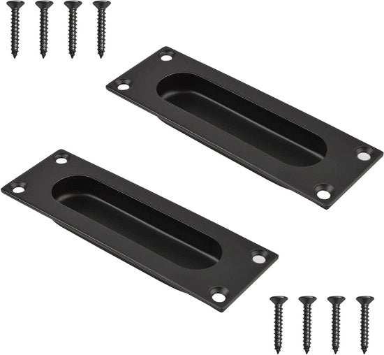 Set di 2 tiranti rettangolari con superficie opaca e maniglia nera