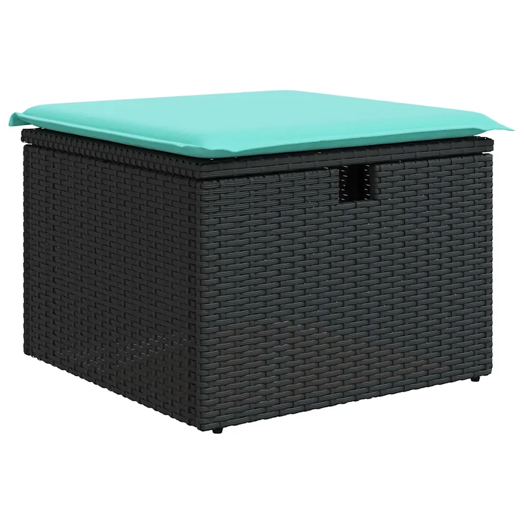 Set Divani da Giardino con Cuscini 7pz Nero Polyrattan 3325593