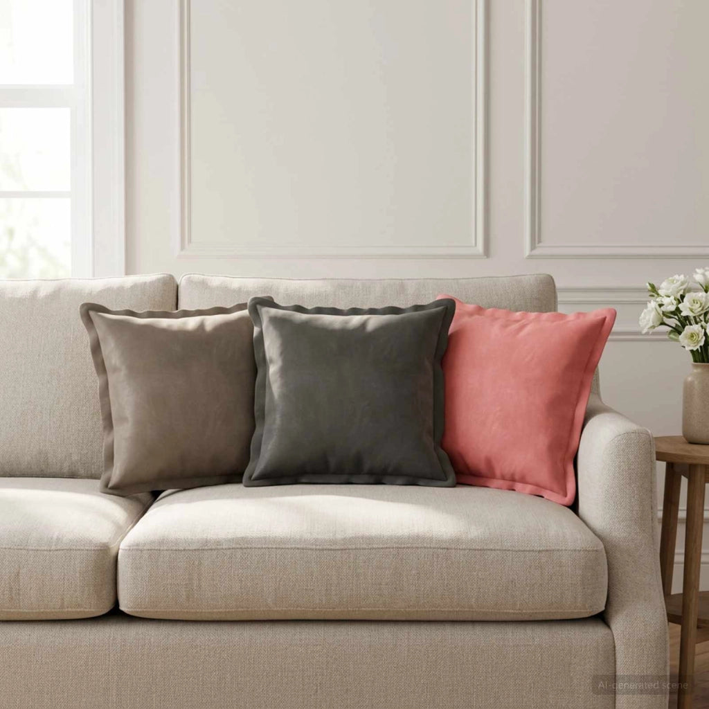 Cuscino con cuscino HOUTEN 6 pz Grigio Scuro Velluto 931850