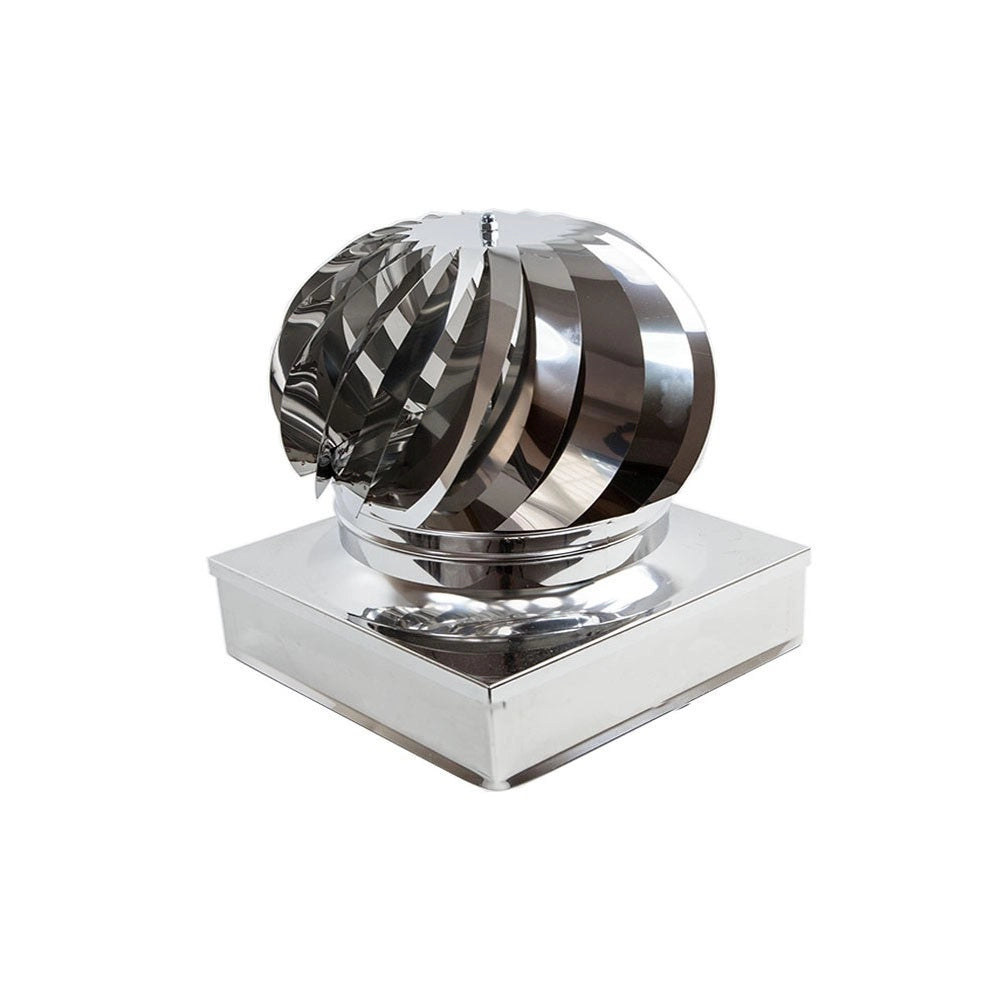 Fumaiolo da 32x42cm base rettangolare tipo radiante eolico inox aisi 304
