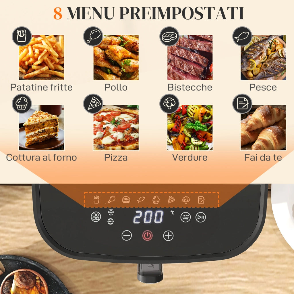 Friggitrice ad Aria 8L 1700W ¨C Minimal ¨C Nero