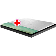 Topper, sovra materasso RIGIDO, correttore ortopedico materasso in BIOGREEN Alto 5 cm, tessuto anallergico sfoderabile, 4 lati in ARGENTO - ORTOPEDIC matrimoniale 170x200