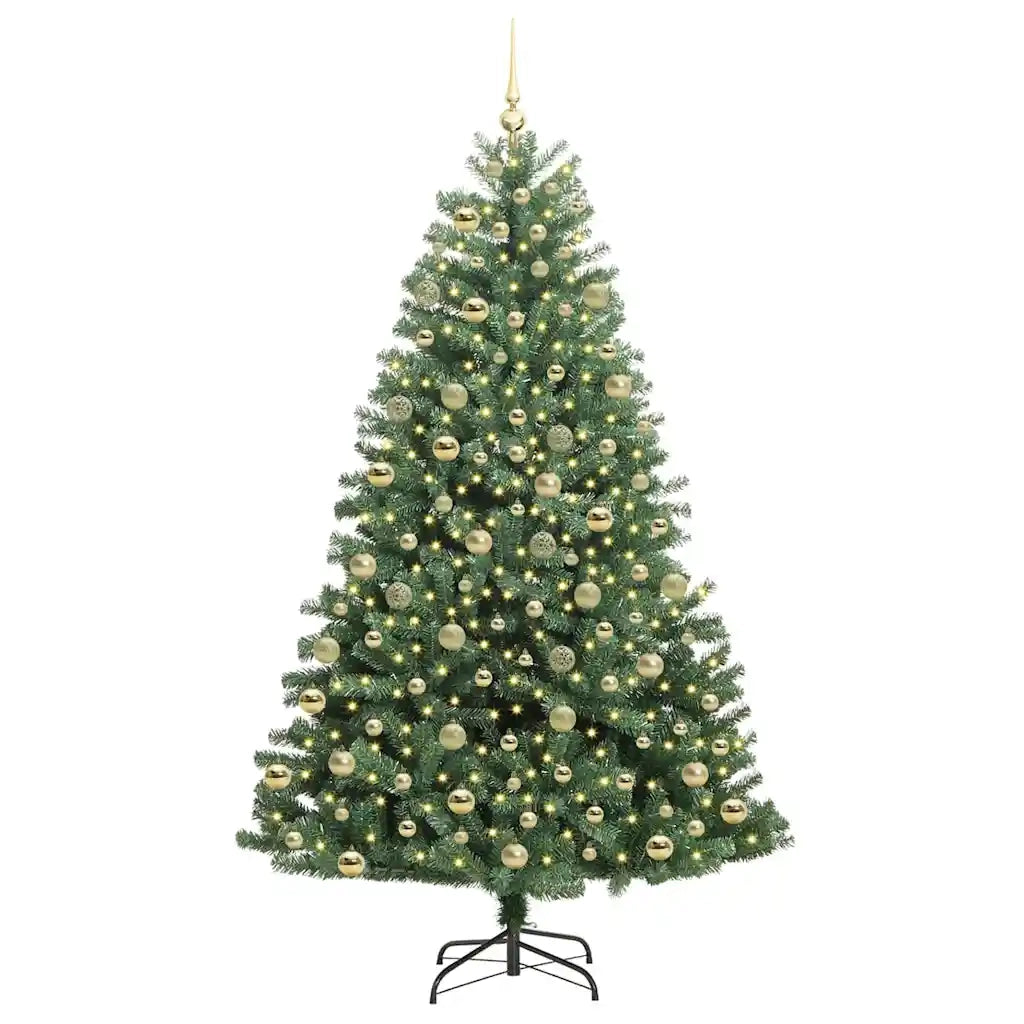 Albero di Natale Artificiale con Rami Pieghevoli Verde 210 cm 3395500