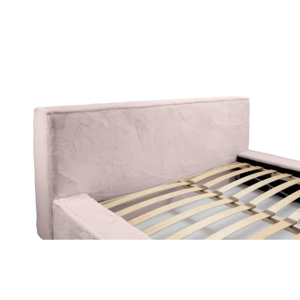 Letto contenitore ORLANE – Rosa Polvere di rosa polare – 180x200 cm – Rete sollevabile – Design di alta gamma