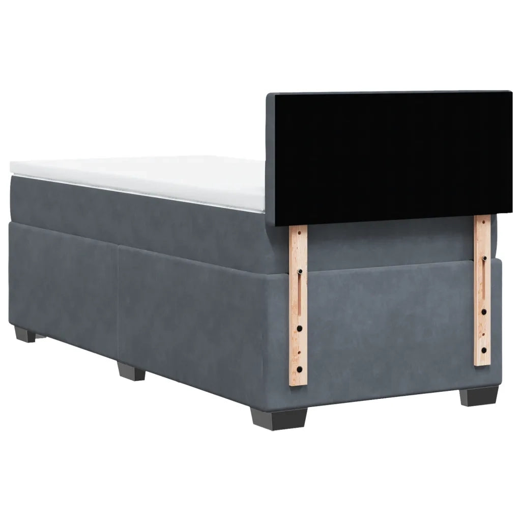 Giroletto a Molle con Materasso Grigio Scuro 90x200 cm Velluto 3288511