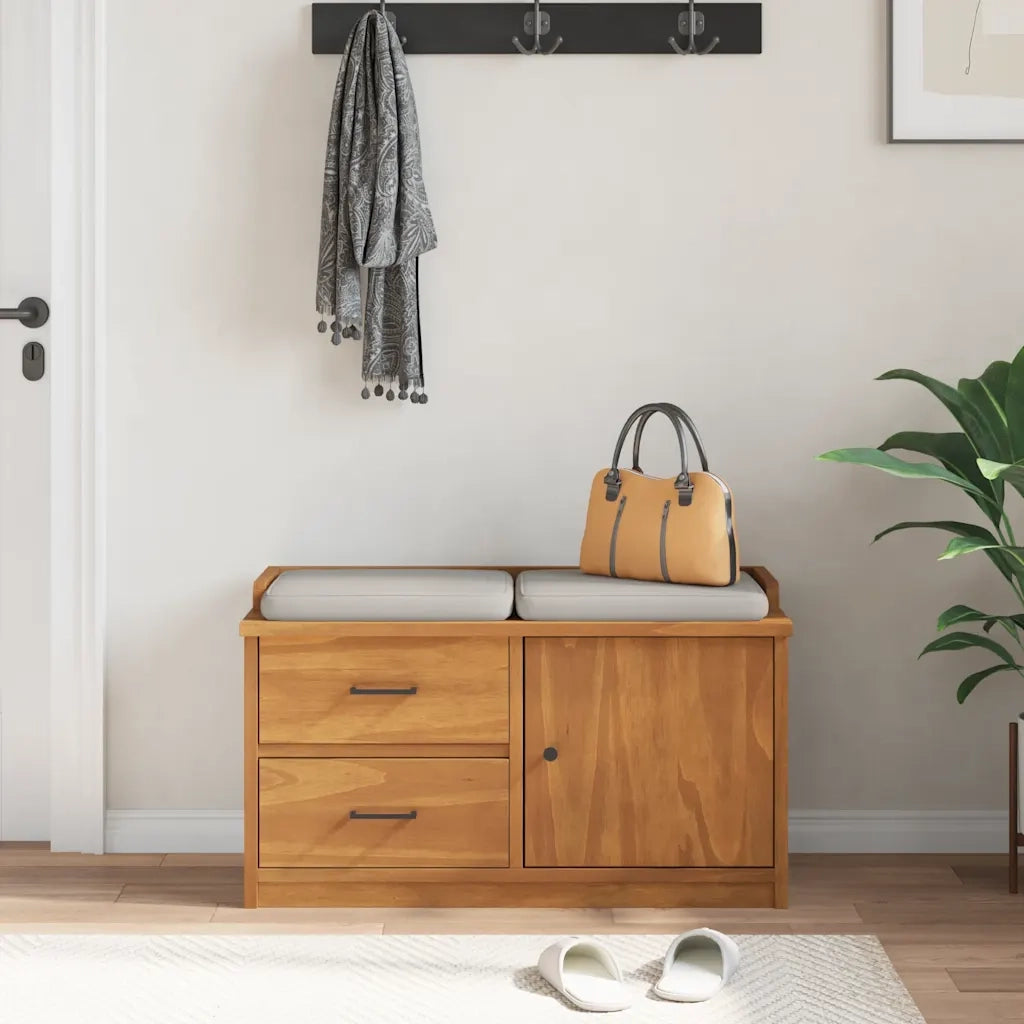 Panca da Corridoio SANDNES 87x40x50 cm Legno Massello di Pino 4010463