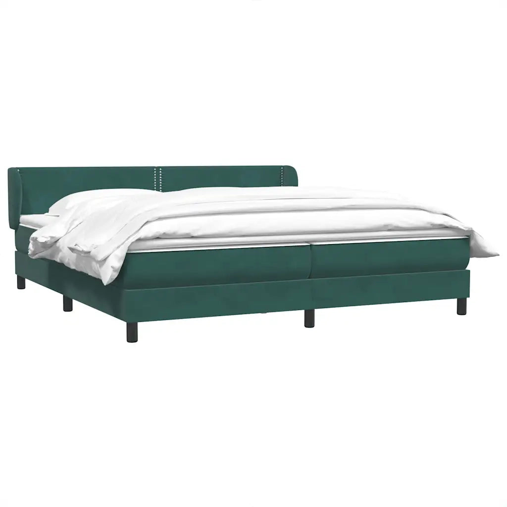 Giroletto a Molle con Materassi Verde Scuro 180x220 cm Velluto 3317496