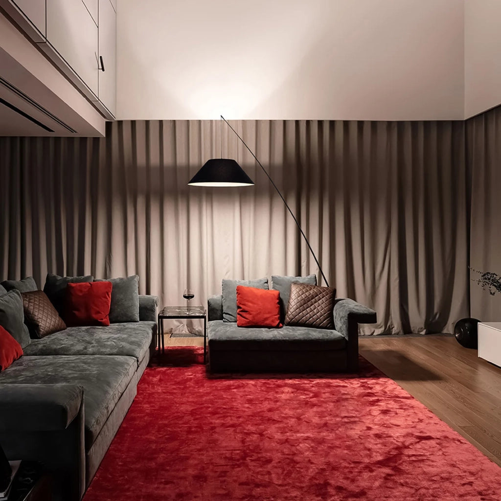 Maytoni lampada da terra moderna Campanula 1 luce E27 nero metallo tessuto