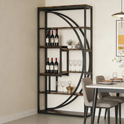 Libreria geometrica a 6 livelli in metallo e legno