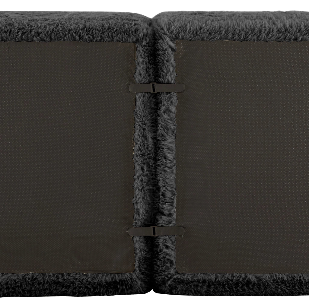 Divano modulare senza struttura in tessuto peluche nero