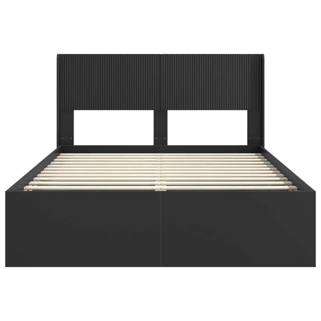 Struttura del letto con stoccaggio e testata Nero 160 x 200 cm 3414188
