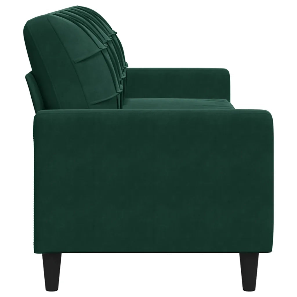 Divano a 3 Posti-Sofa 3 Posti Verde Scuro 210 cm in Velluto