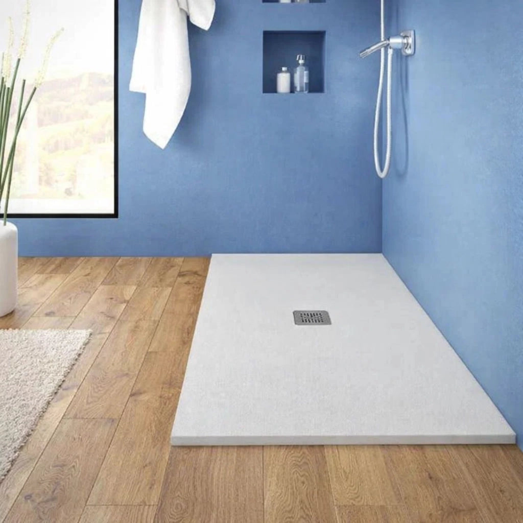 Piatto doccia in mineral marmo bianco effetto cemento elegante e sicuro in varie misure *** misure 200x80x3 cm, tinta...
