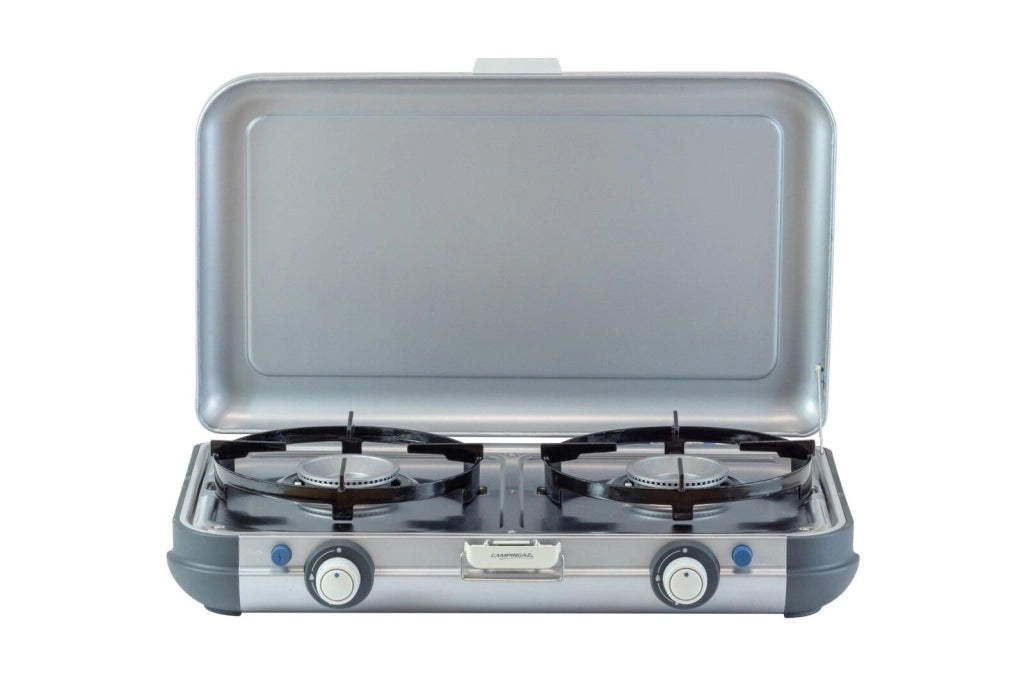 Campingaz 2176805 Camping Kitchen 2 Fornello da Campeggio Portatile a Gas 2 Bruciatori 4000 W Accensione Piezoelettrica Borsa Inclusa