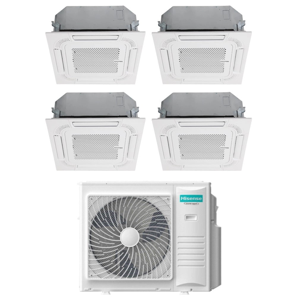 Condizionatore Quadri Split a Cassetta Hisense 12+12+12+12 con 5AMW105U4RQC R-32 Wi-Fi Optional con Telecomando e Pannello