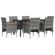Mobili da pranzo da giardino con cuscini 7 pezzi grigio e nero 02_0014626