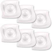 Egg-shaped ceramic decorations - 6 pieces - white