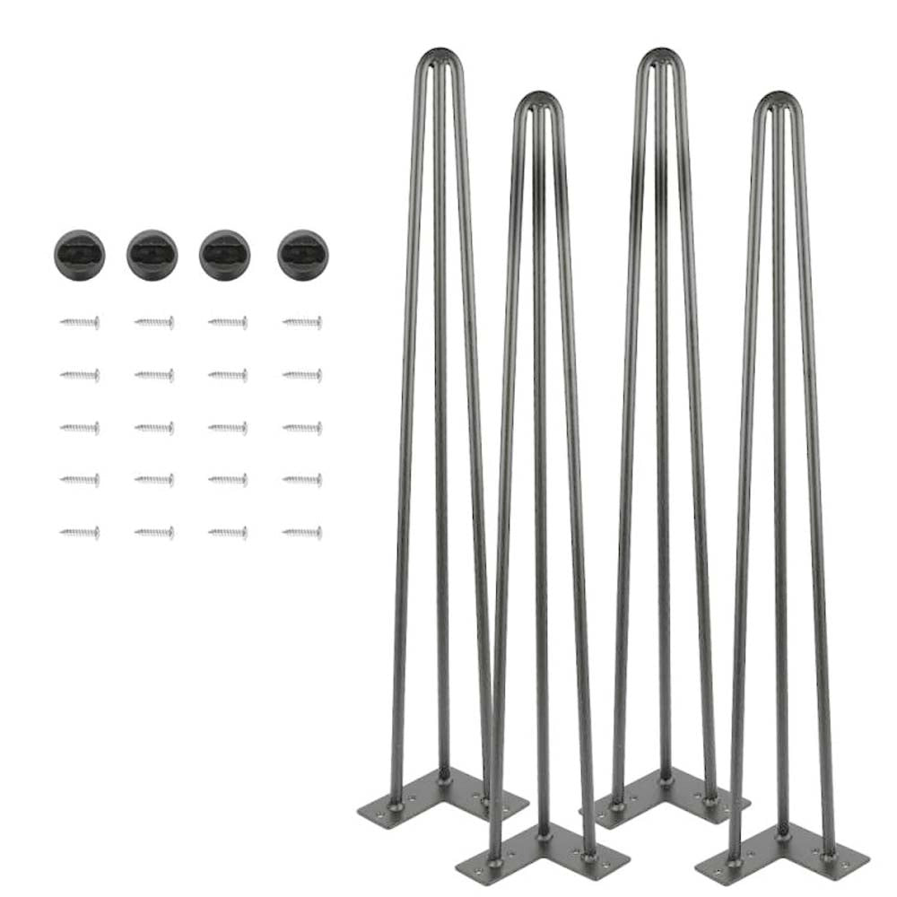 Set 4 Gambe Piedi Tavolo Pranzo Scrivania 71cm Metallo Design Moderno Grigio