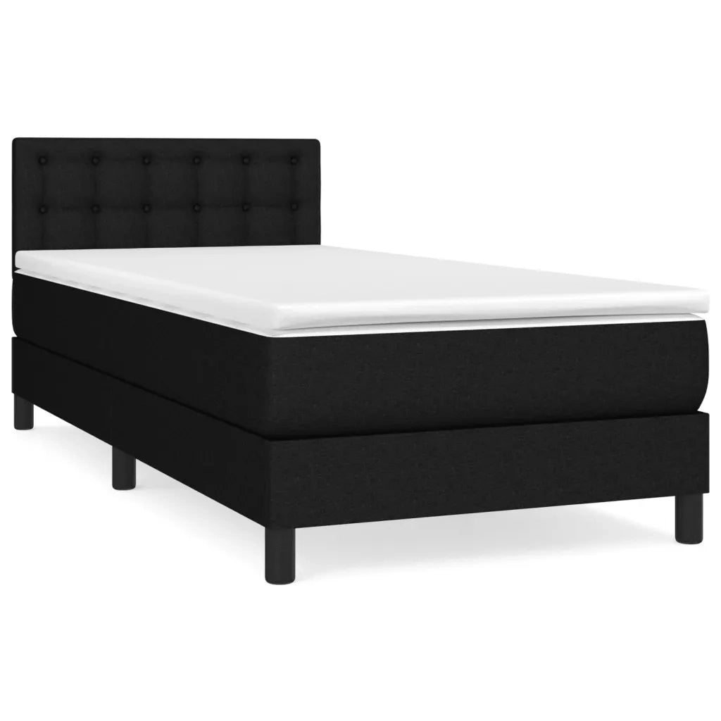 Giroletto a Molle con Materasso-Struttura Letto Nero 80x200 cm inTessuto 708367