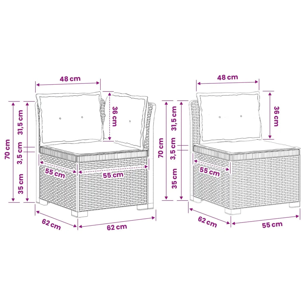 Divano 7 Posti da Giardino con Cuscini Aspetto Rattan PP 3444159