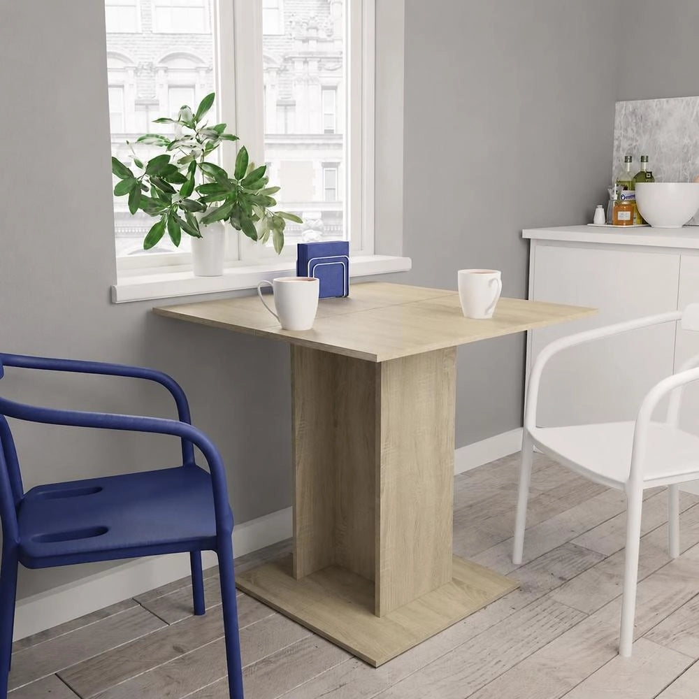 Dining Table Sonoma Oak 80x80x75 Cm Wood Composite
