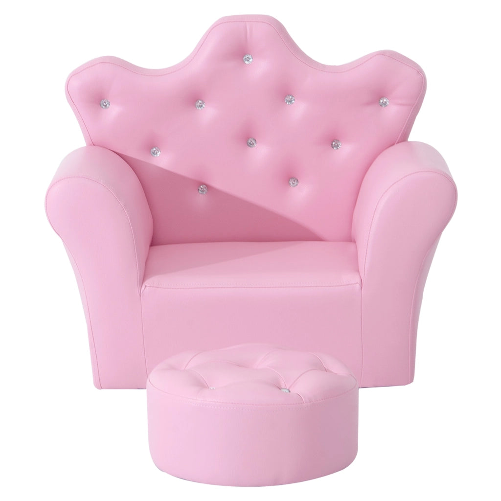 Divano per bambini con pouf ¨C zephmum ¨C rosa