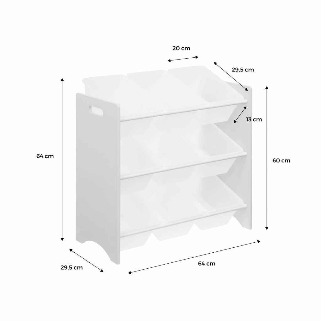 Contenitore per giocattoli con 9 scomparti, verde celadon