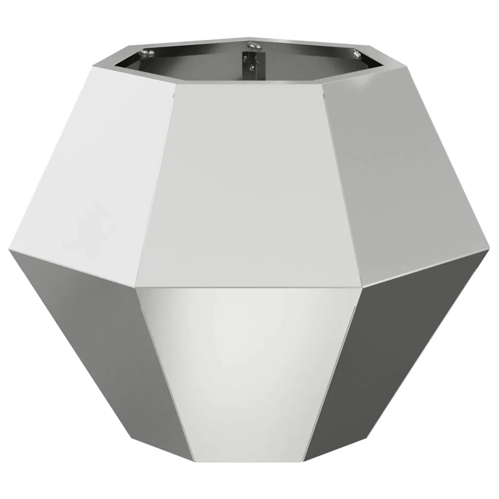 Fioriera rettangolare da esterno dal design moderno 50 x 50 x 40 cm di facile manutenzione in acciaio zincato argento 02_0053128
