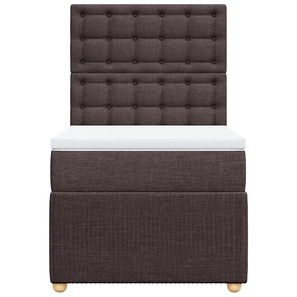 Giroletto a Molle con Materasso Marrone Scuro 90x200 cm Tessuto
