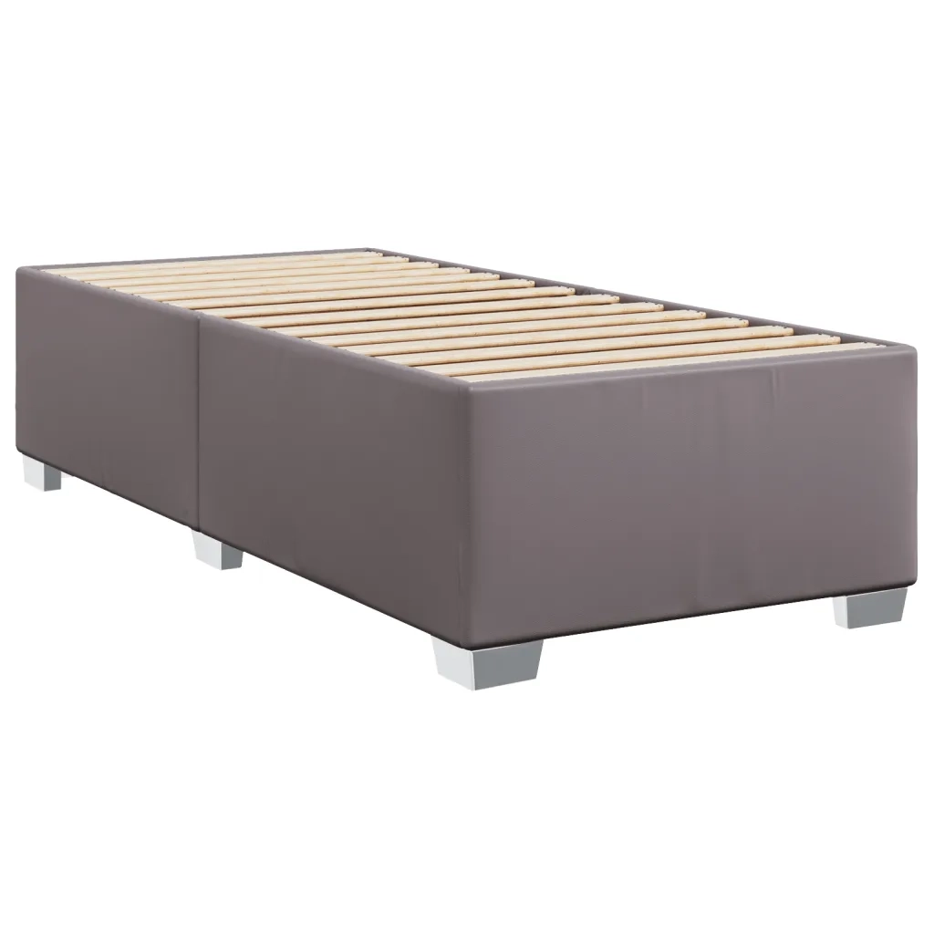 Giroletto a Molle con Materasso Grgio 80x200 cm in Similpelle