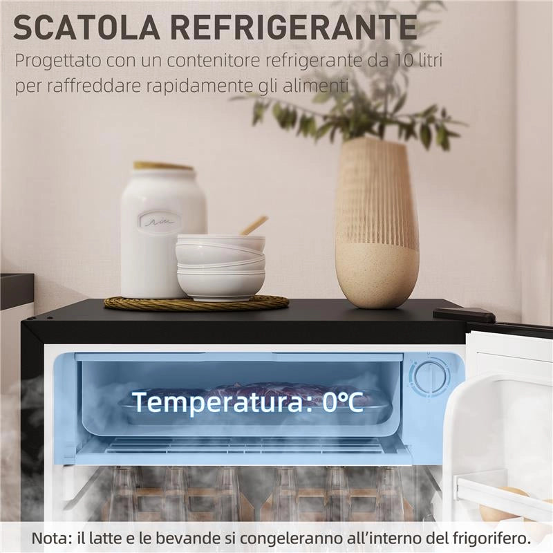 FRIGORIFERO PICCOLO 91L MONOPORTA REVERSIBILE CON CONGELATORE E TEMPERATURA REGOLABILE, NERO