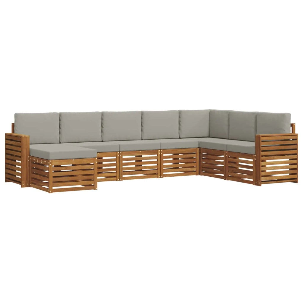 Set divano sezionale con cuscino 8 pcs Grigio Naturale e Chiaro 3375296
