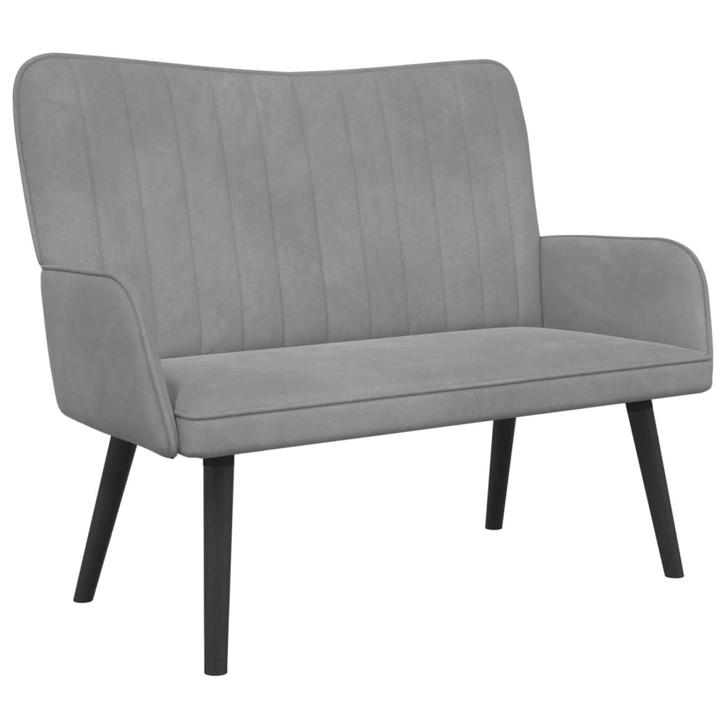 Sofa a Due Posti Grigio chiaro 115 x 61 x 87 cm Velluto 42028950