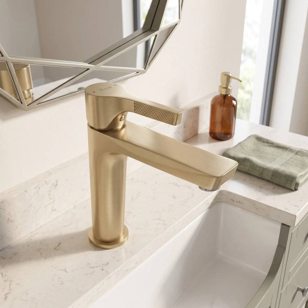 Rubinetto Da Lavabo Premium Rea Maxim Brush Gold Low