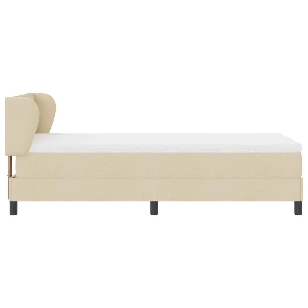 Letto a molle con materasso Crema 90 x 190 cm Tessuto 3339938