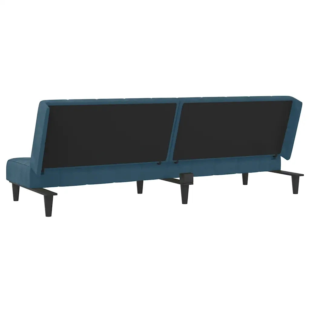 Divano Letto a 2 Posti Blu in Velluto 375840